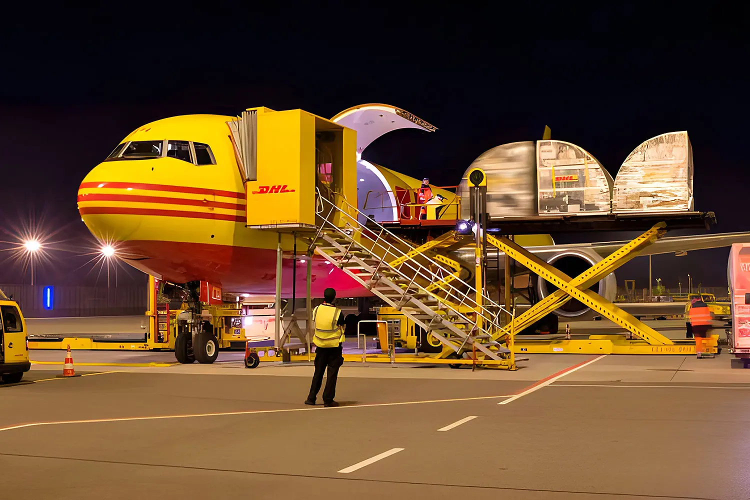 DHL avión en aeropuerto